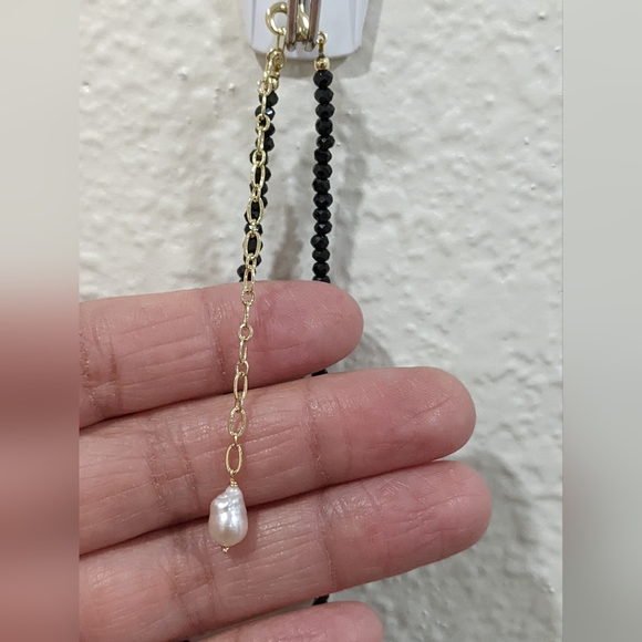 🔥Genuine Baroque Pearl/Onyx Necklace - Picture 10 of 12